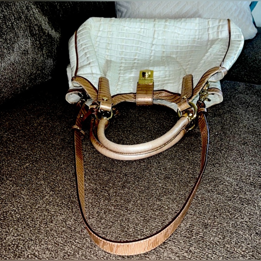 Brahmin Elisa Marshmallow Tri-Color Hobo Bag - Picture 6 of 16